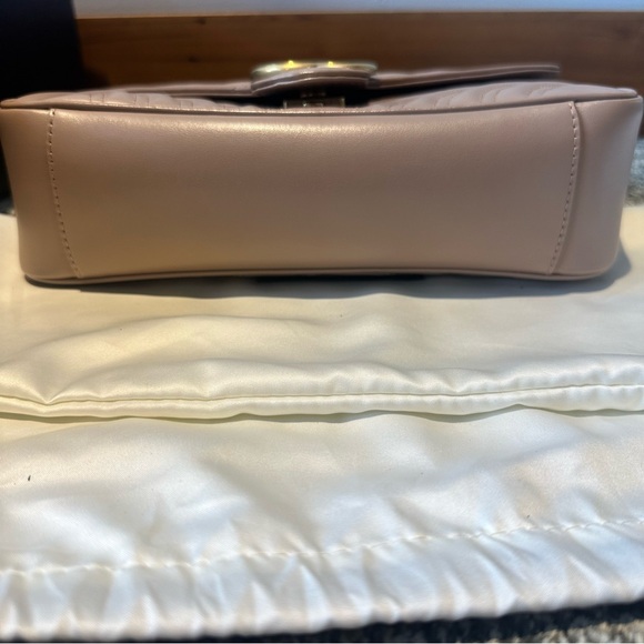 Gucci Matelasse Small GG Marmont Shoulder Bag in Porcelain Rose - Picture 8 of 12